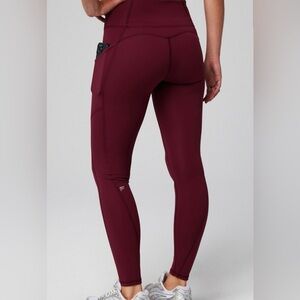 Fabletics PureLuxe Pocket High-Waisted Leggings Merlot, size S, like new!